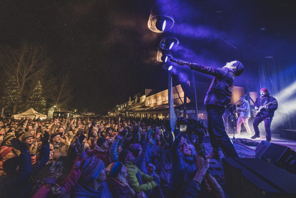Performers play for a full crowd at the Rendezvous Music Festival in Jackson Hole.