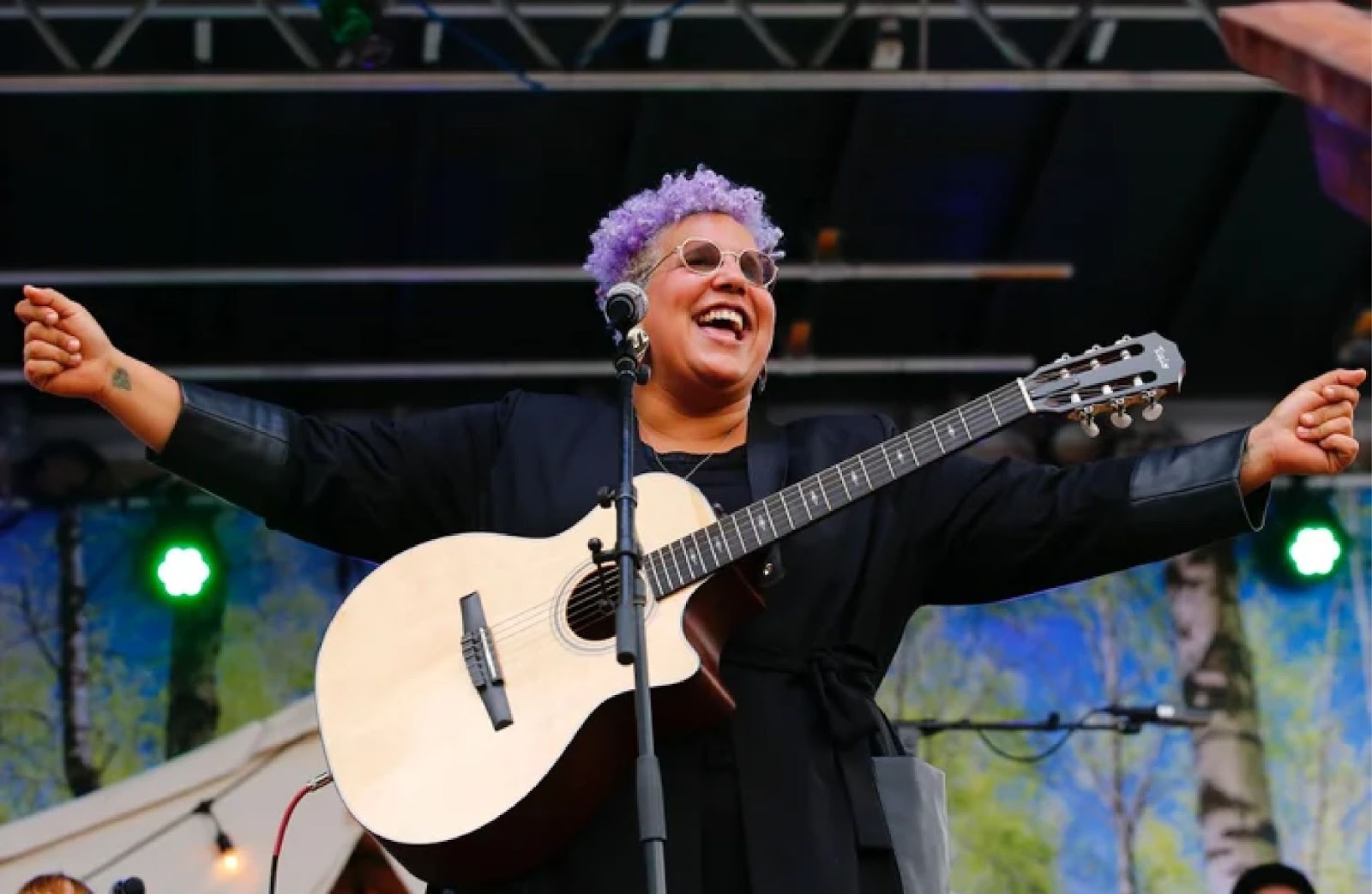 A performer onstage at Dick's Public Lands.